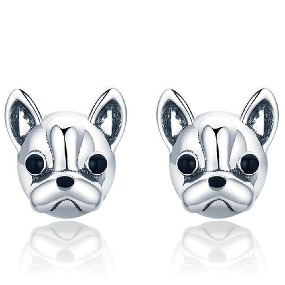 Frenchie Bulldog Sterling Silver Earrings